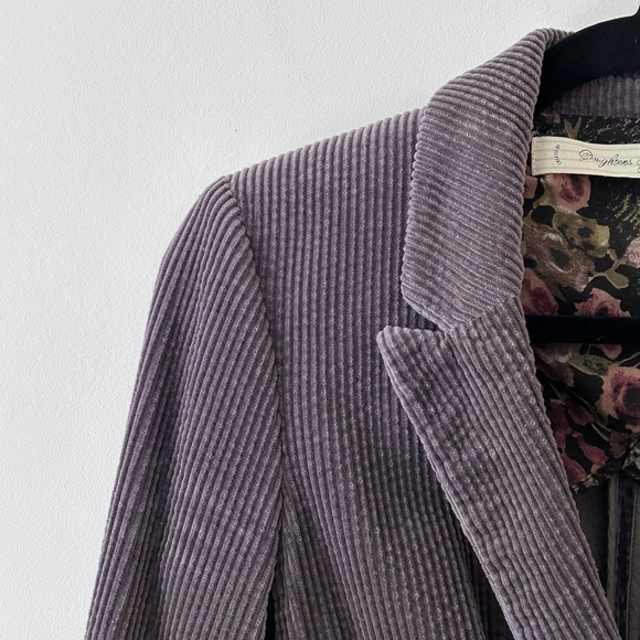 Anthropologie Daughters of the Liberation Cotton Corduroy Gray Bromsgrove Blazer - Picture 4 of 16